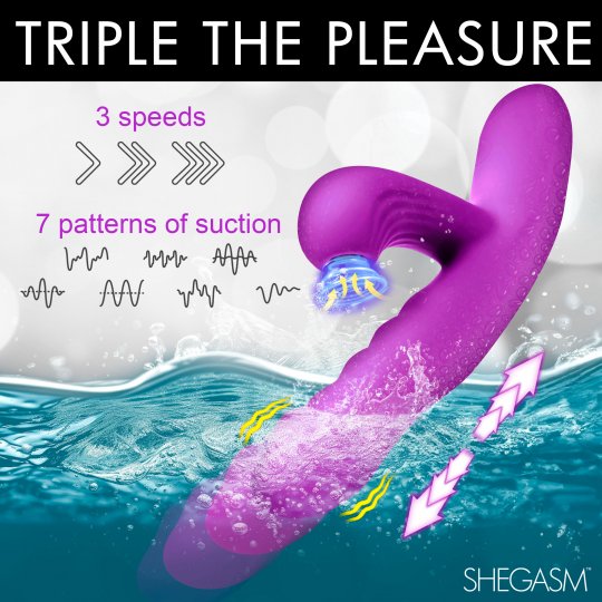 Thrusting and Sucking Silicone Rabbit Vibrator