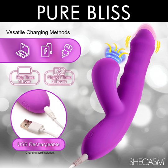 Thrusting and Sucking Silicone Rabbit Vibrator
