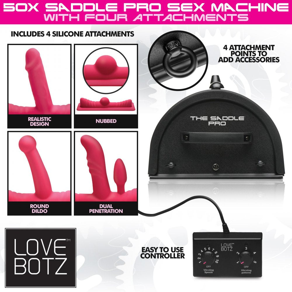 Saddle Pro Sex Machine with 4 Attachments