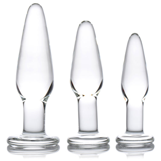 3-Piece Glass Anal Plug Kit
