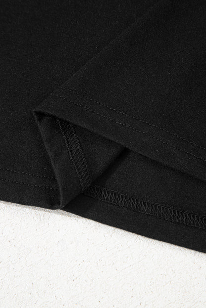 Solid Asymmetrical Neck Loose Casual T-Shirt