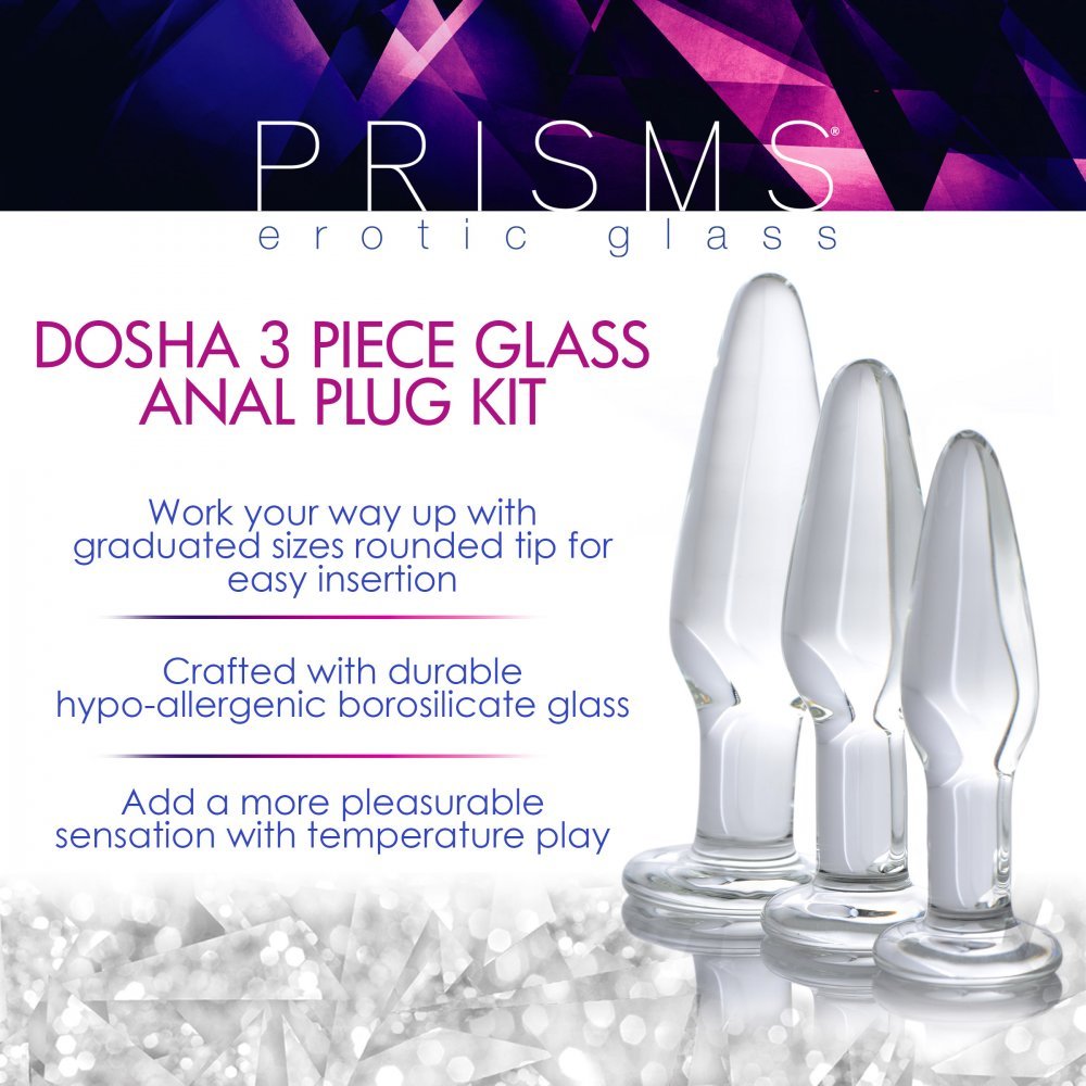 3-Piece Glass Anal Plug Kit