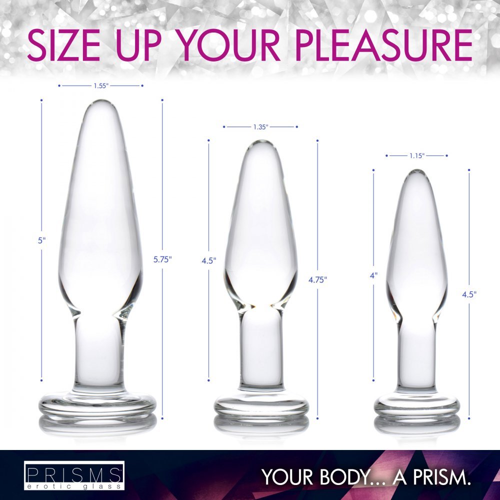 3-Piece Glass Anal Plug Kit