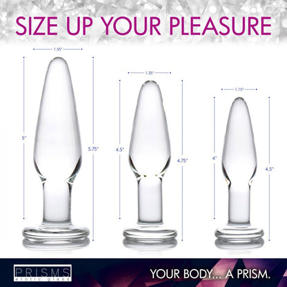 3-Piece Glass Anal Plug Kit