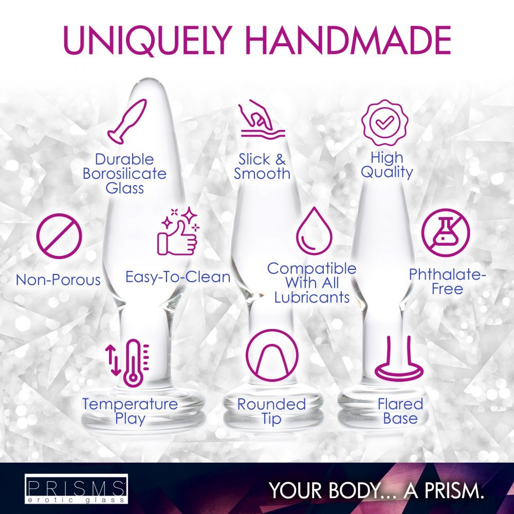 3-Piece Glass Anal Plug Kit