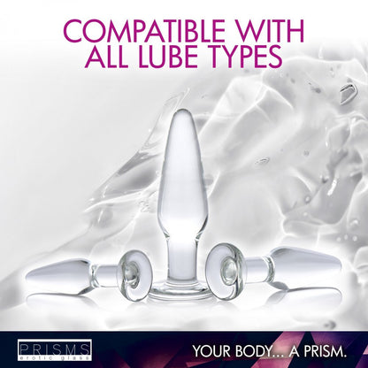 3-Piece Glass Anal Plug Kit
