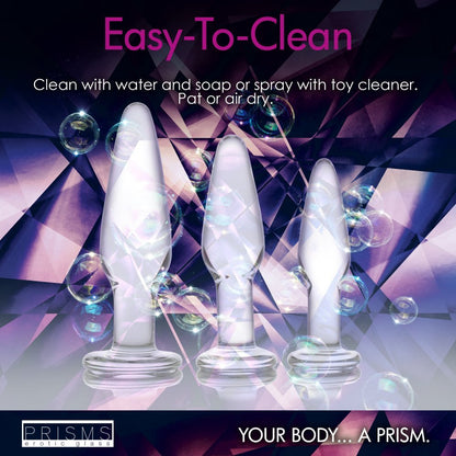 3-Piece Glass Anal Plug Kit