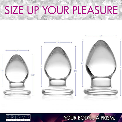 Triplets  3-Piece Glass Anal Plug Kit