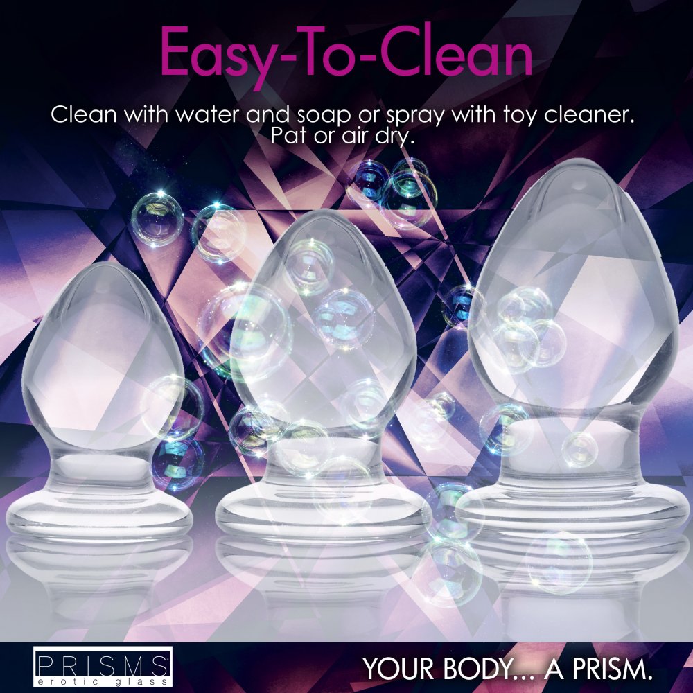 Triplets  3-Piece Glass Anal Plug Kit