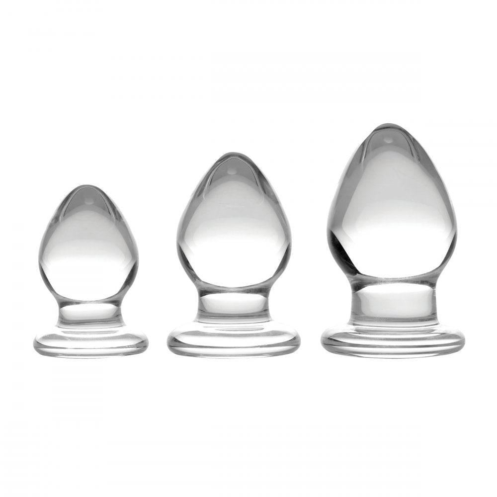 Triplets  3-Piece Glass Anal Plug Kit