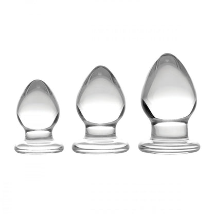 Triplets  3-Piece Glass Anal Plug Kit