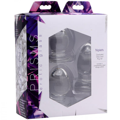 Triplets  3-Piece Glass Anal Plug Kit