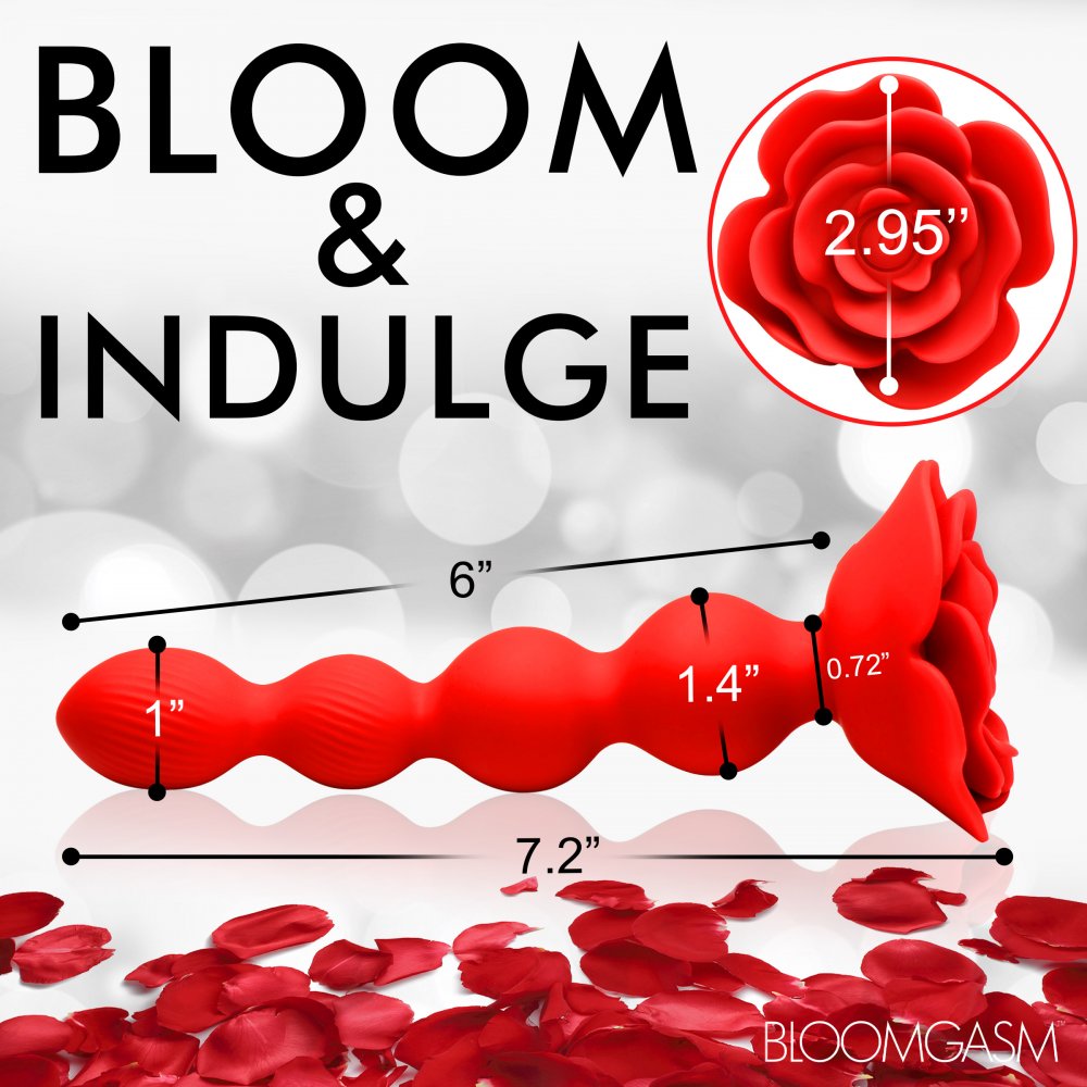 Rose Twirl Vibrating and Rotating Silicone Anal Beads