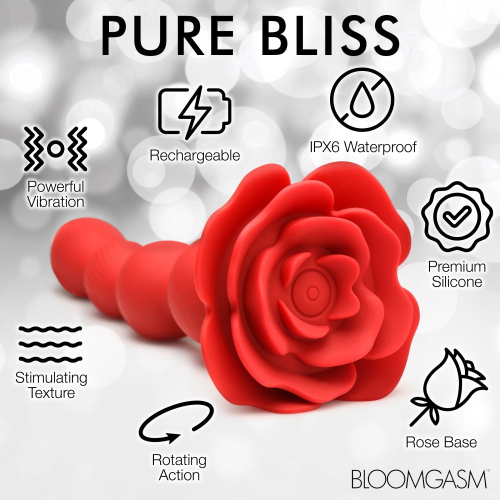 Rose Twirl Vibrating and Rotating Silicone Anal Beads