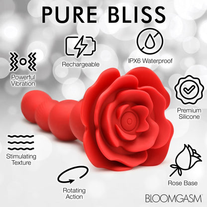 Rose Twirl Vibrating and Rotating Silicone Anal Beads