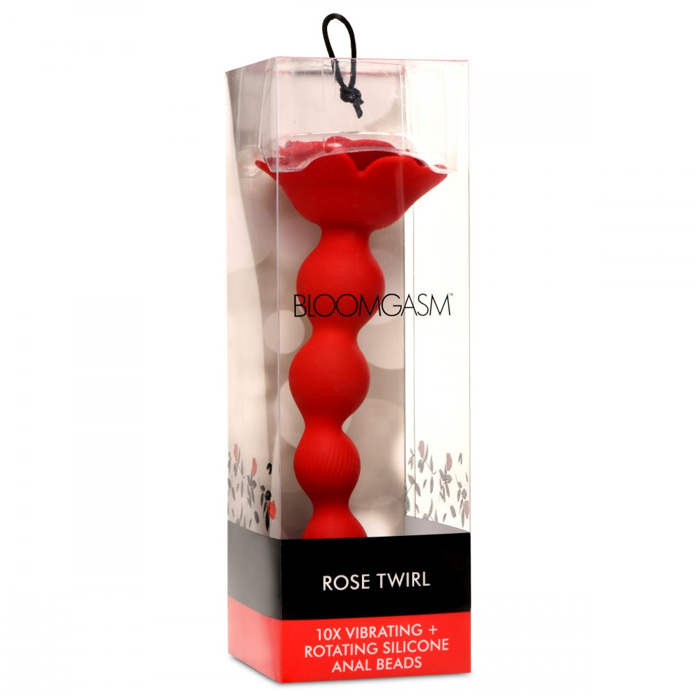 Rose Twirl Vibrating and Rotating Silicone Anal Beads
