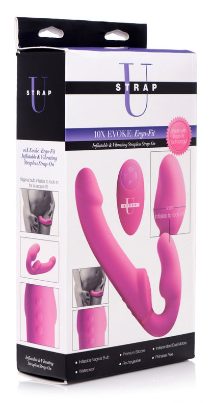 Inflatable Vibrating Ergo Fit Strapless Strap-On