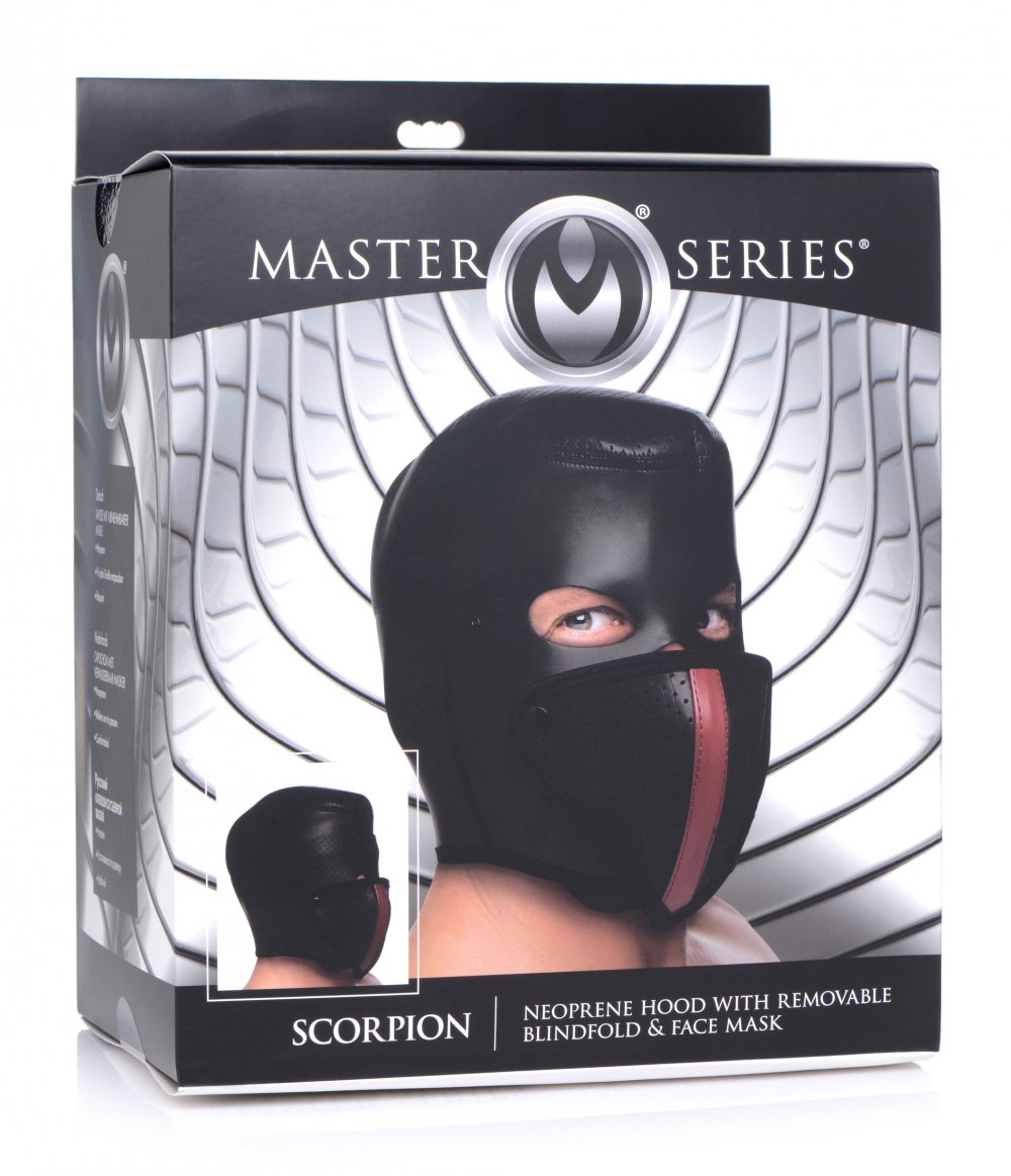 Scorpion Hood with Removable Blindfold and Face Mask