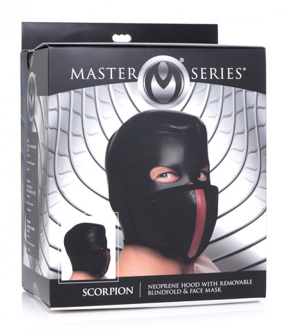 Scorpion Hood with Removable Blindfold and Face Mask