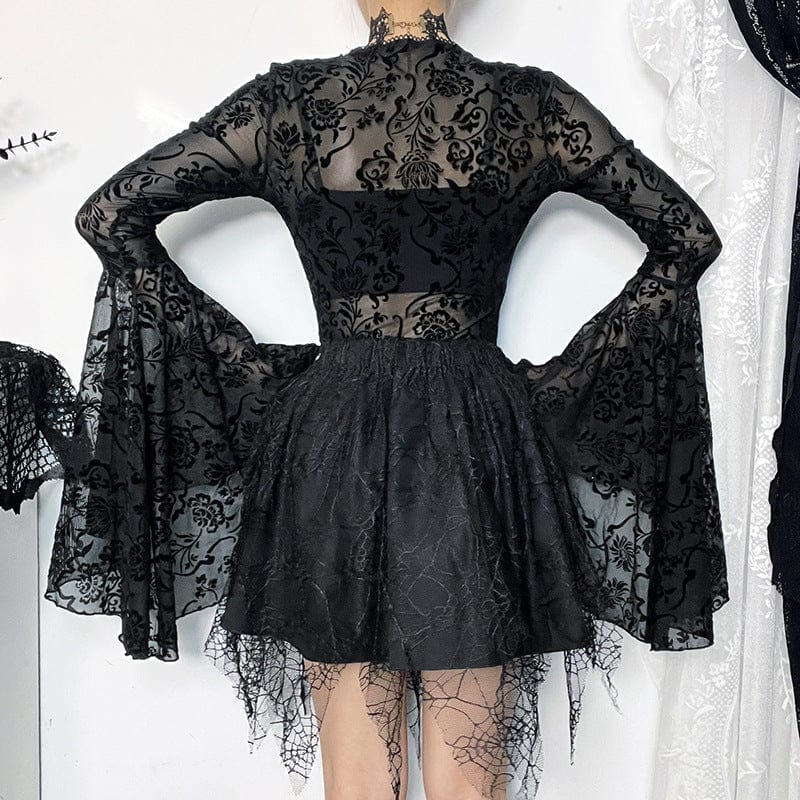 Gothic Flare Sleeved Bodysuit