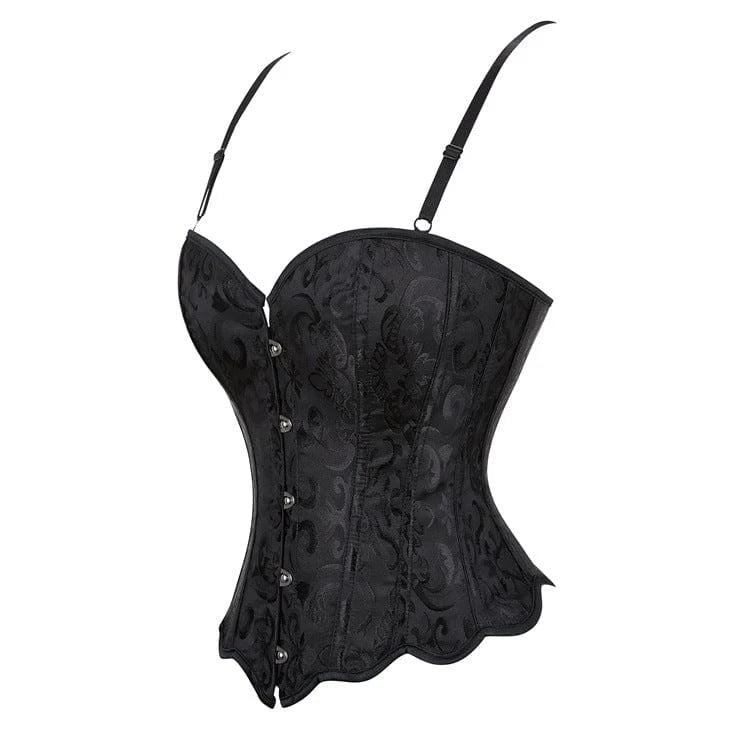 Overbust Waved Hem Brocade Corset
