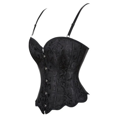 Overbust Waved Hem Brocade Corset