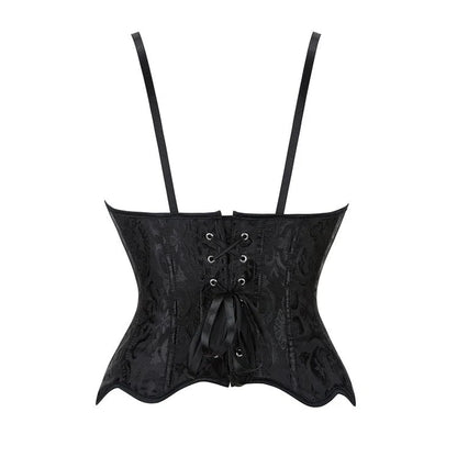 Overbust Waved Hem Brocade Corset