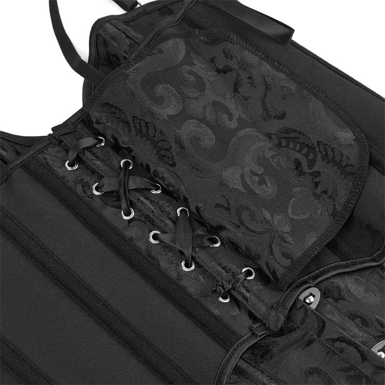 Overbust Waved Hem Brocade Corset