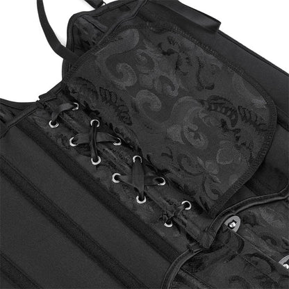 Overbust Waved Hem Brocade Corset