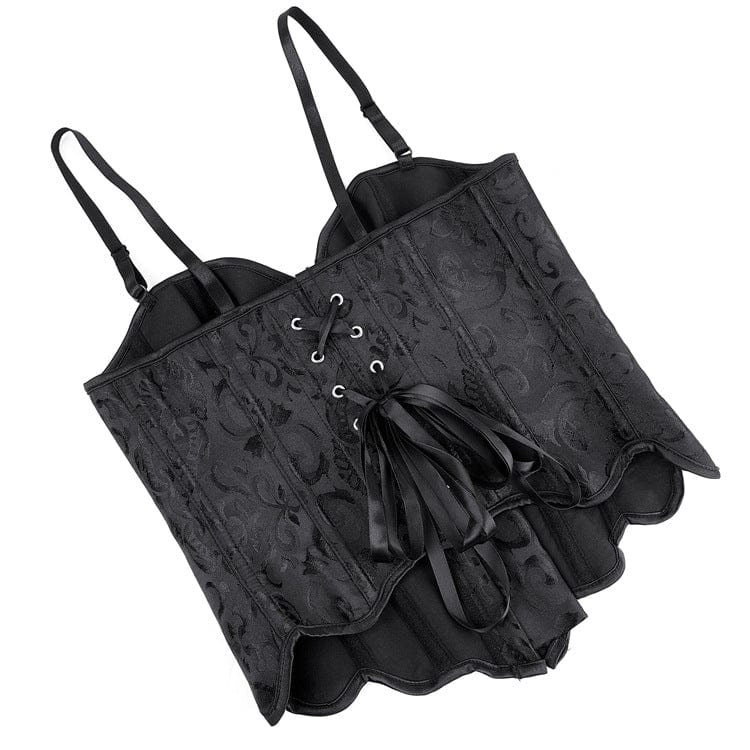 Overbust Waved Hem Brocade Corset