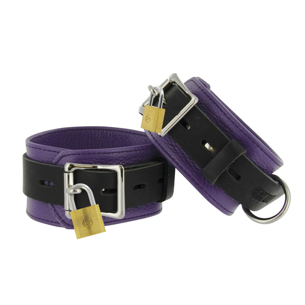 Leather Deluxe Locking Ankle Cuffs