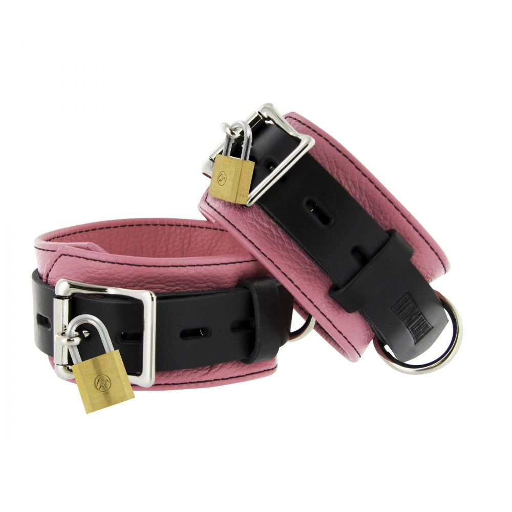 Leather Deluxe Locking Ankle Cuffs