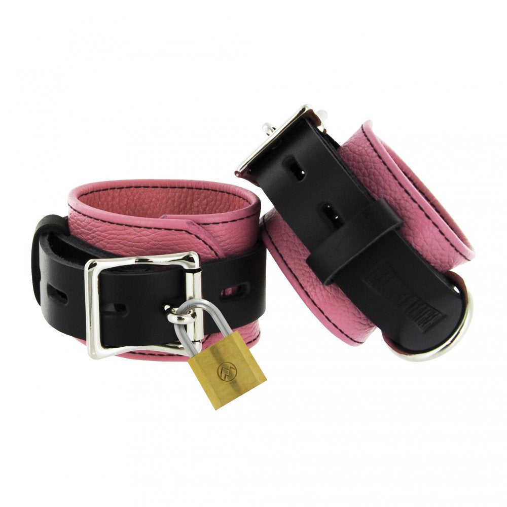 Deluxe Leather Locking Wrist Cuffs