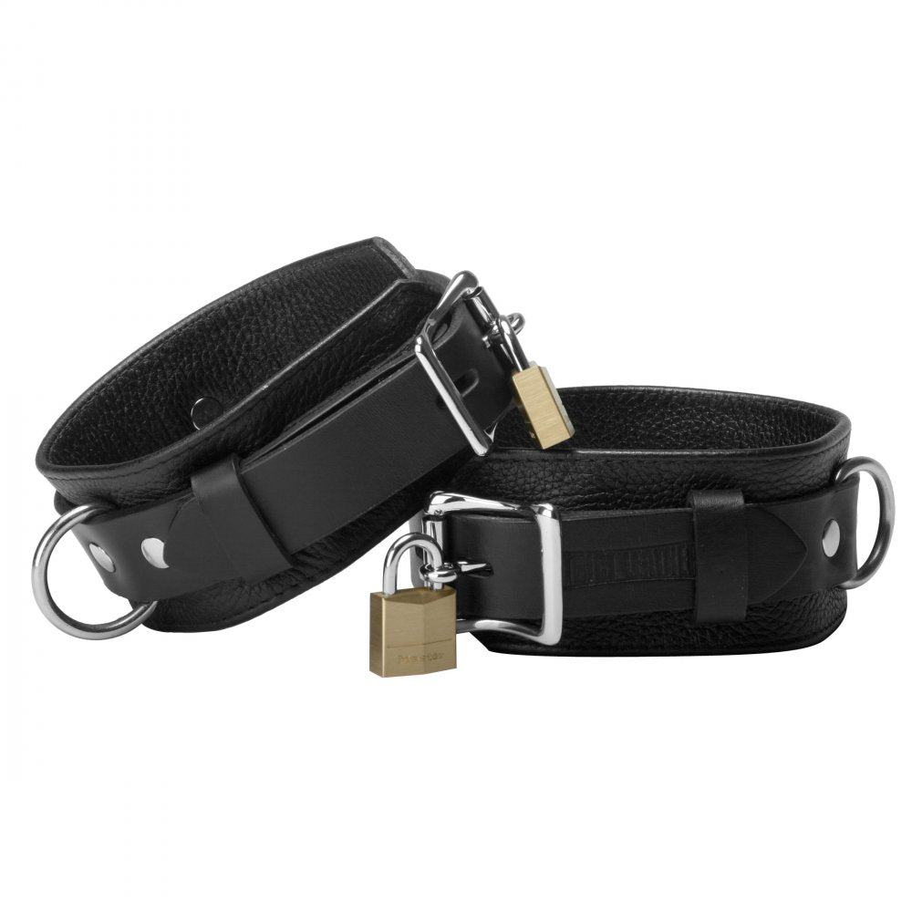 Deluxe Leather Locking Wrist Cuffs
