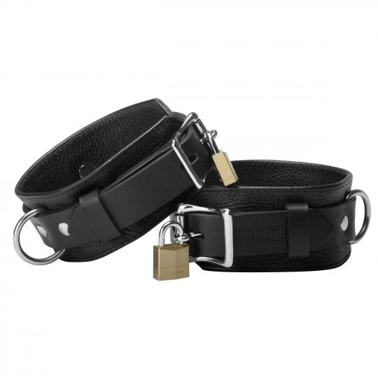 Leather Deluxe Locking Ankle Cuffs