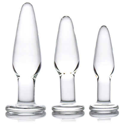 3-Piece Glass Anal Plug Kit