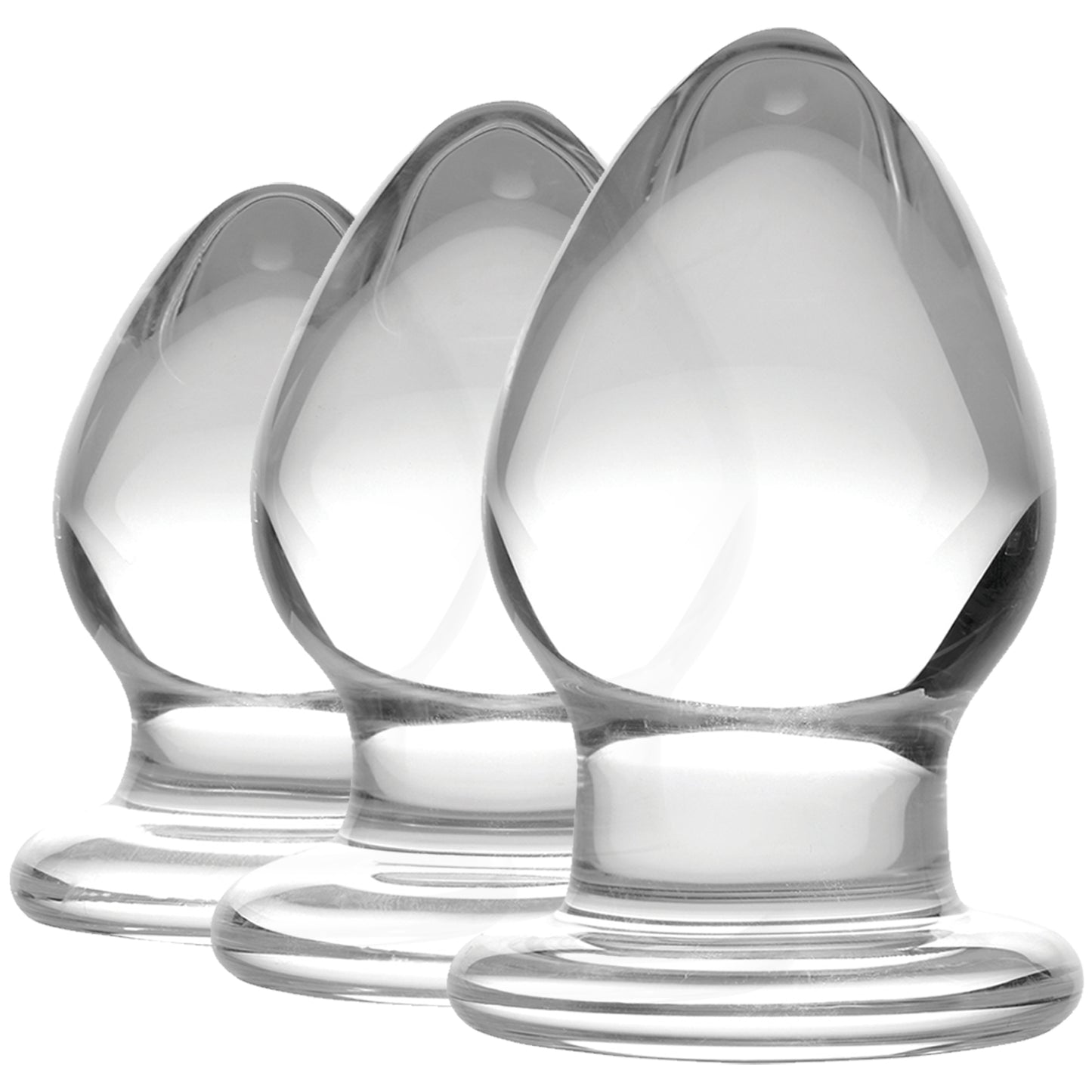 Triplets  3-Piece Glass Anal Plug Kit