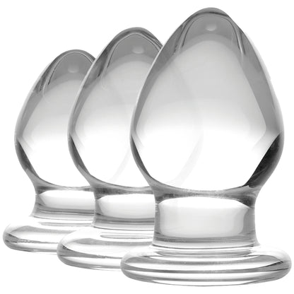 Triplets  3-Piece Glass Anal Plug Kit